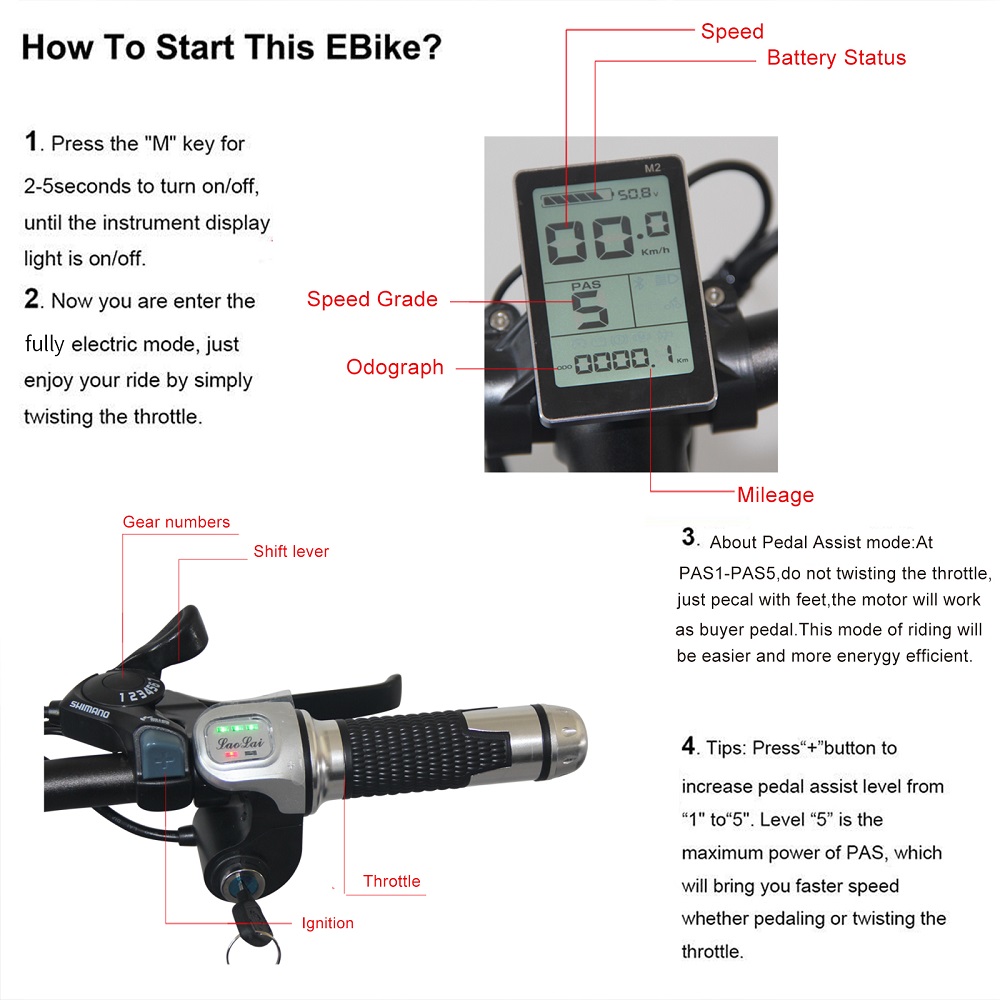 Keteles 26x4.0 inch Fat Tire Folding E-Bike 1000W Motor 10.4AH  Lithium Battery Electric Bike