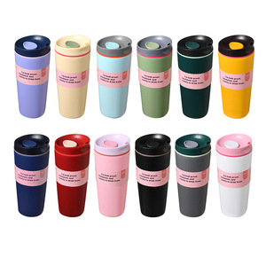 Vasos de viaje personalizados de 12oz/20oz, tazas de café de acero inoxidable de doble pared, a prueba de fugas, con pajita y tapa, libres de BPA. - Product Image 2