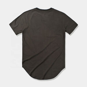 5% 氨纶180g勺圆底弯曲下摆t恤素色高品质t恤批发95% 棉男士空白休闲M-3XL - Product Image 4