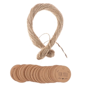 Blank <strong>Round</strong> Hang String Tag Vintage Kraft Paper Tag Cards DIY Bookmark Message Greeting Cards Small Product <strong>Labels</strong> - Product Image 2
