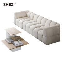 SHEZI approvisionnement d'usine Beige salon confortable blanc sectionnel modulaire en L forme canapé Designer nuage canapé nordique