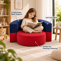 Pouf confortable et douillet pliable en tissu color block avec housse zippée, chaise de sol, canapé-lit
