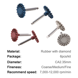 Vente chaude Kit de disques de roue de polissage dentaire RA 2.35mm <span class=keywords><strong>Composite</strong></span> polissage diamant spirale résine flexible pour le blanchiment des dents 6 pièces/boîte - Product Image 5