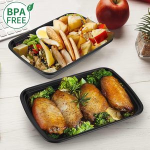 Boîte à bento en plastique PP jetable, résistante au micro-ondes et au lave-vaisselle, récipient alimentaire rectangulaire à emporter avec couvercle anti-fuite pour la préparation des repas - Product Image 5