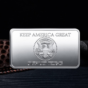Barra commemorativa patriottica moderna rettangolare in ghisa, placcata oro e argento, souvenir non circolare da collezione - Product Image 5