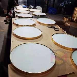 סיטונאי באיכות מעולה מסגרת סגסוגת אלומיניום זהב מראה אמבטיה עגולה - Product Image 6