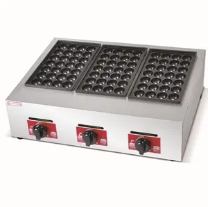 Commercial electric three-plate Japanese takoyaki machine/octopus meatball stove/octopus snack machine