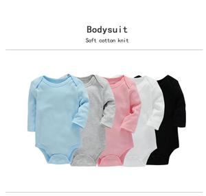 Tutina da bambino in cotone organico bianco tinta unita Unisex manica lunga tinta unita Design bianco body body all'ingrosso - Product Image 5