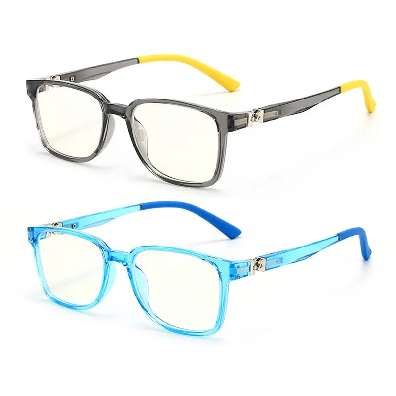 Wholesale TR90 360 degree flexible hinge square crystal colors light weight optical glasses frames for kids F8501