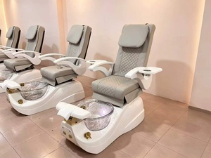 DM Pedicure Chair With Reclining Seat And Backrest Pipeless Tub 7 Colors LED <b>Lamp</b> Heat Massage Function For Nail Salon - Product Image 5