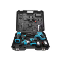 Juego de Herramientas Willing de 16 Piezas, Kits de Herramientas Eléctricas Recargables, Amoladora Angular Eléctrica Sin Escobillas de Litio, Llave Inalámbrica, Caja de Herramientas
