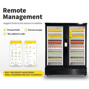 Haha Large <b>Refrigerated</b> Vending Machine Double Door Smart Cooler With Pos Nfc Payment Freestanding Upright Cabinet - Product Image 4