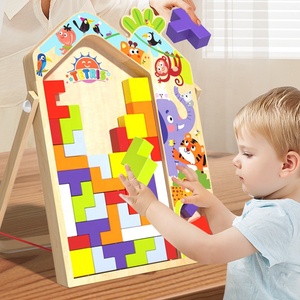 Animaux en bois Nature Building Block Puzzle Educational Intelligence Development Assembly DIY Toy 40-Piece for Boys Girls Aged - Product Image 2