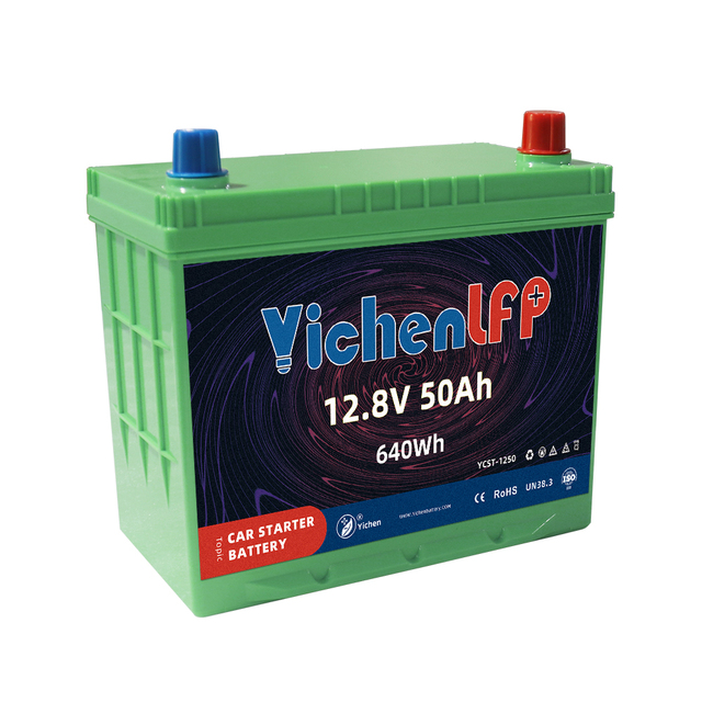 YICHENLFP 46B24L/R Starting Battery 12V 50Ah CCA800 4S1P Lithium Battery for Car Cranking With Built-in BMS LiFePO4 Battery Pack