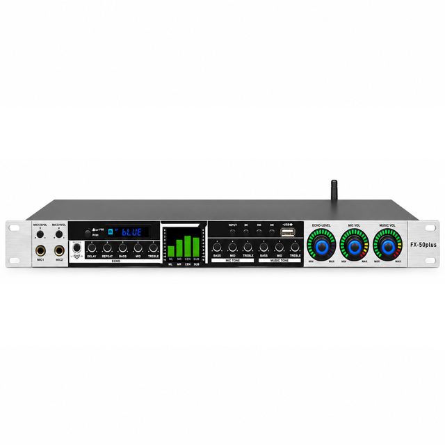 Bluetooth Karaoke Audio Processor Digital Reverb Echo Preamp with Anti Feedback for Home Theater Studio and KTV