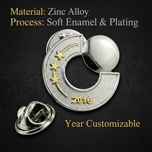 Distintivi in Metallo con Lettere Intagliate di Precisione - Spille da Bavero Scavate Placcate Oro/Argento per Aziende, Souvenir e Regali Personalizzati - Product Image 3