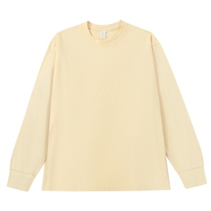 T-shirt à manches longues en coton peigné lourd 230g pour hommes et femmes, respirant, anti-humidité, coupe ample, <span class=keywords><strong>col</strong></span> rond - Product Image 1