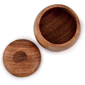 Pot de rangement artisanal en bois d'acacia avec couvercle 300 ml et moins pour le thé et l'utilisation sur le bureau - Product Image 3