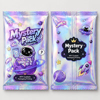 Sachet d'emballage scellé à chaud pour cartes à collectionner, imprimé sur mesure, pour jouets mystères, avec feuille d'or, pochette de rangement en plastique, sac de protection
