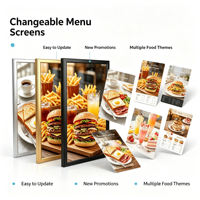Boîte lumineuse publicitaire ultra-mince à économie d'énergie avec couvercle anti-reflet pour affichage lumineux de menus de café