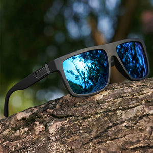Men's Polarized Sunglasses Square <b>Frame</b> <b>Black</b> UV400 PC Lens Stainless Steel Sports Eyewear - Product Image 2