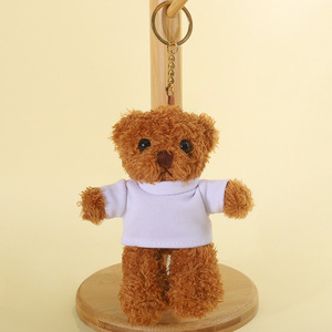Лидер продаж, пушистый медведь, мини-брелок для ключей, плюшевая игрушка на заказ, рубашка с логотипом, плюшевый медведь, брелок для дня рождения, праздничная сумка, очаровательный подарок - Product Image 5