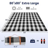 Tapis de pique-nique pliable d'extérieur personnalisé 200x200cm, imperméable, en acrylique léger, durable, doux, pour le camping, la plage, le barbecue