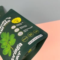 Doypack personnalisé imprimé en couleur 100 grammes 250 grammes 500 grammes pochette de poudre de Moringa emballage de supplément sacs alimentaires debout