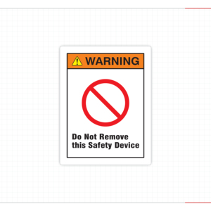 ป้ายเตือนห้ามถอดอุปกรณ์นิรภัยนี้ สติกเกอร์เตือนความปลอดภัยทางอุตสาหกรรม - Product Image 1