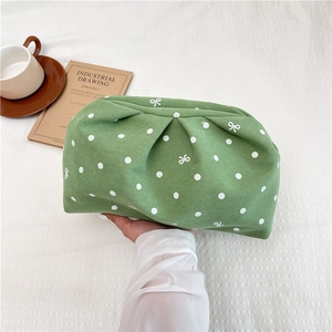 Multi Colors Polka Dot PU Handbag Women Ruched Pleated Frame Clutch Cute Bow Pattern <b>Evening</b> <b>Bag</b> - Product Image 2