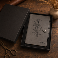 Carnet A5 en cuir PU vintage populaire, personnalisable, vierge, gravable au laser, journal intime en similicuir
