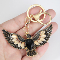 Porte-clés aigle pour femmes hommes strass couleur or alliage animaux oiseaux pendentif sac à main porte-clés bijoux
