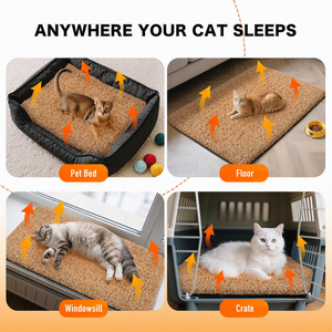 Coussin chauffant pour chat ZT, version hiver améliorée, double couche, avec feuille thermique, tapis en peluche auto-chauffant pour animaux, amovible et lavable, pour chien - Product Image 2