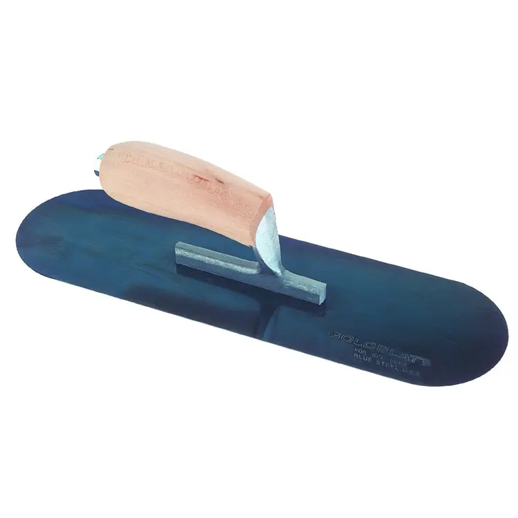Paleta de acero azul Goldblatt, paleta de piscina de acabado de hormigón con cómodo mango de agarre de madera de 14 "x 4"