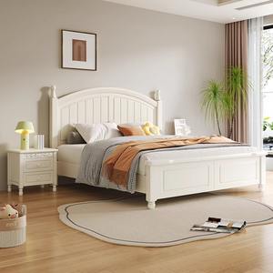 Lit simple convertible de style américain pour enfants avec rangement, en bois massif blanc et rembourrage en coton, pour chambre de filles - Product Image 1
