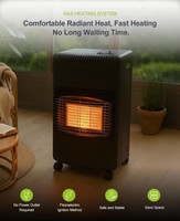 Calentador de Gas para Interiores, para Sala de Estar, con Llama Real, Quemador Cerámico Infrarrojo, Protección contra Sobrecalentamiento, Portátil y Móvil