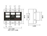Interruptor de Transferencia Automática ATS de Doble Potencia de Tres Vías con 5 Pantallas 63A 80A 100A Protector de Sobre/Bajo Voltaje Corriente Monofásica