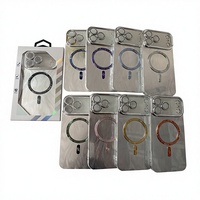 Coque magnétique souple pour iPhone 17 Air 16 15 14 Plus 13 avec protection d'objectif transparente et placage électrolytique