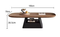 Table de cocktail ovale de style nordique avec rangement intégré pour hôtel et salon