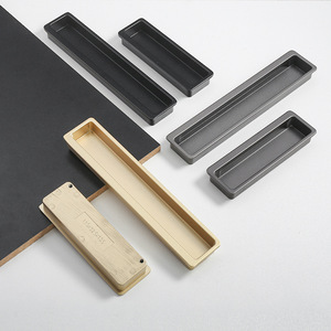 Zinc Alloy Rectangle Concealed Cabinet Handle Embedded For Drawer Door Minimalist Design Easy Installation - Product Image 3