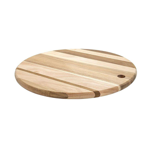 Planche à découper ronde en bois avec motif rayé, finition lisse, surface durable, idéale pour trancher les légumes et les fruits - Product Image 5