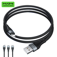 Kabel Data Pengisian Cepat Maimi Tipe-C, Nylon Braided, Inti Tembaga Murni, Tahan Lama, Warna Hitam, 1m, Kabel Pengisian & Sinkronisasi untuk Ponsel dan Tablet