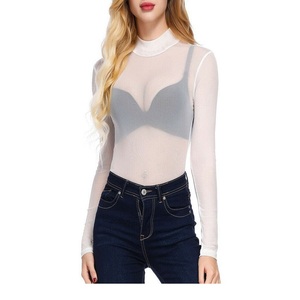 Blusa transparente de manga larga sexy para mujer, top de malla transparente de manga larga, éxito de ventas del 2017 - Product Image 5