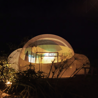 Tente bulle gonflable de luxe à double chambre, personnalisée en usine, pour glamping extérieur, hôtel bulle avec salle de bain