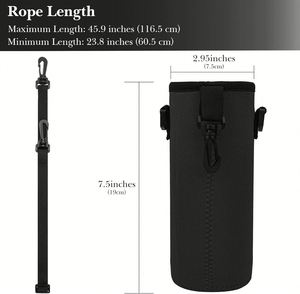 Insulated Neoprene Water Bottle <b>Fence</b> Sleeve Hook Compatible for Rambler for 18oz/20oz Wide Mouth Outdoor - Product Image 2