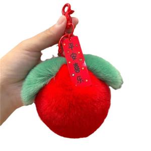 Factory لطيف فو ريكس أرنب قلادة الشعر الوردي الخوخ أفخم قلادة حقيبة المفاتيح - Product Image 4