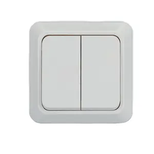 Widely used superior quality EU standard electric switch 2 button 2 key electrical switches electric surface install