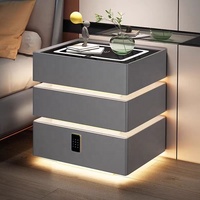 Table de chevet intelligente, design moderne et minimaliste, lumière tactile, haut-parleur Bluetooth, légère, luxueuse, multifonctionnelle, pour chambre à coucher