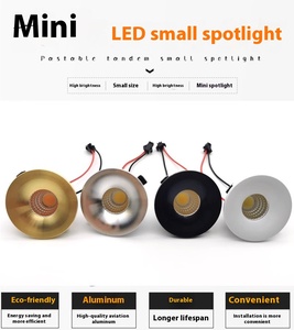 Mini Projecteur COB <span class=keywords><strong>LED</strong></span> Encastré pour Intérieur, Trou Rond de 33MM-43MM, en Aluminium Noir Blanc ou Or - Product Image 3