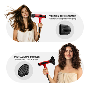 Asciugacapelli Ionico ad Alta Velocità con Motore BLDC 1600W, Asciugacapelli Professionale da Salone con Display LED, Beccucci Magnetici e Diffusore - Product Image 4